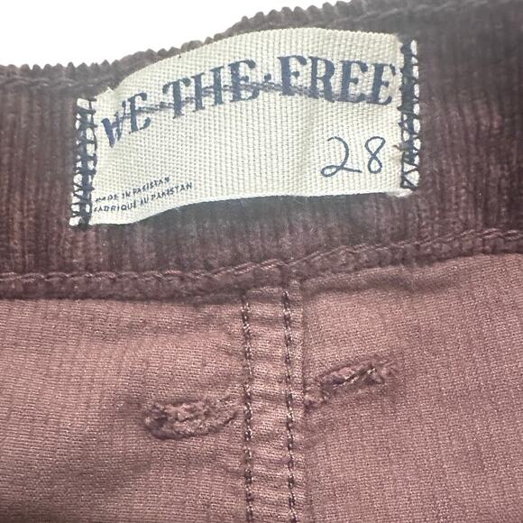 NWT We the Free Risk Taker High Rise Straight Corduroy Chocolate Truffle, 28 - Picture 4 of 8